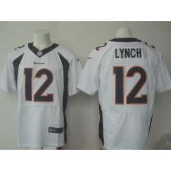 Nike Denver Broncos #12 Lynch White Men's Stitched NFL Elite Jersey