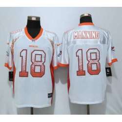 Nike Denver Broncos #18 Manning White Drift Fashion Orange Elite Jersey
