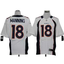 Nike Denver Broncos #18 Peyton Manning White Elite Jerseys