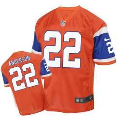 Nike Denver Broncos #22 C.J. Anderson Orange Throwback Men's Elite Jersey