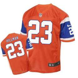 Nike Denver Broncos #23 Ronnie Hillman Orange Throwback Men's Elite Jersey