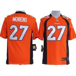Nike Denver Broncos #27 Knowshon Moreno Orange Game Jerseys