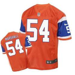 Nike Denver Broncos #54 Brandon Marshall Orange Throwback Men's Elite Jersey