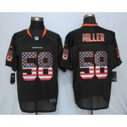 Nike Denver Broncos #58 Miller USA Flag Fashion Black Men's Stitched NFL Elite Jersey