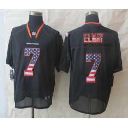 Nike Denver Broncos #7 Elway USA Flag Fashion Black Elite Jerseys
