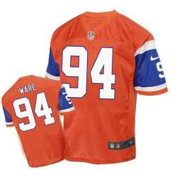 Nike Denver Broncos #94 DeMarcus Ware Orange Throwback Men's Elite Jersey