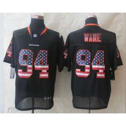 Nike Denver Broncos #94 Ware USA Flag Fashion Black Elite Jerseys