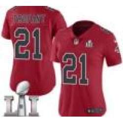 Nike Desmond Trufant Women's Red Limited Jersey #21 NFL Atlanta Falcons Super Bowl LI 51 Rush
