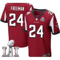 Nike Devonta Freeman Men's Red Elite Jersey #24 NFL Home Atlanta Falcons Super Bowl LI 51