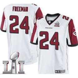 Nike Devonta Freeman Men's White Limited Jersey #24 NFL Road Atlanta Falcons Super Bowl LI 51