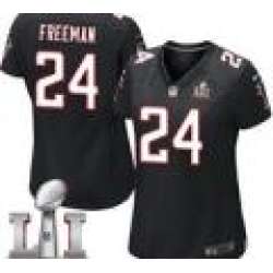 Nike Devonta Freeman Women's Black Limited Jersey #24 NFL Alternate Atlanta Falcons Super Bowl LI 51