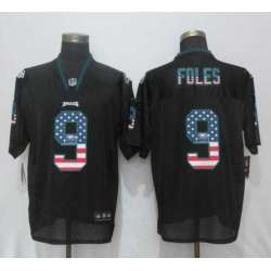 Nike Eagles 9 Nick Foles Black USA Flag Fashion Elite Jersey