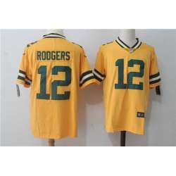 Nike Green Bay Packers #12 Aaron Rodgers Yellow Vapor Untouchable Player Limited Jerseys