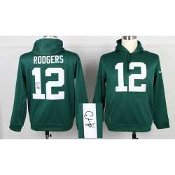 Nike Green Bay Packers #12 Rodgers Signature Edition Pullover Hoodie Green
