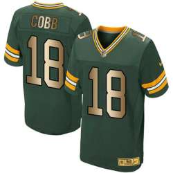 Nike Green Bay Packers #18 Randall Cobb Green Gold Elite Jersey Dingwo