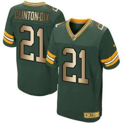 Nike Green Bay Packers #21 Ha Ha Clinton Dix Green Gold Elite Jersey Dingwo