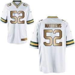 Nike Green Bay Packers #52 Clay Matthews White Gold Elite Jersey Dingwo