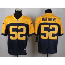 Nike Green Bay Packers #52 Clay Matthews Yellow-Blue Team Color Men's NFL Elite Jersey DingZhi