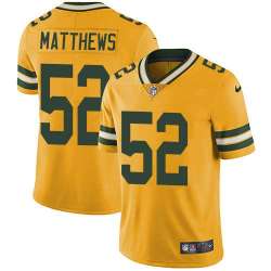 Nike Green Bay Packers #52 Clay Matthews Yellow NFL Vapor Untouchable Player Limited Jersey