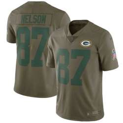 Nike Green Bay Packers #87 Jordy Nelson Olive Salute To Service Limited Jersey