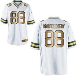 Nike Green Bay Packers #88 Michael Montgomery White Gold Elite Jersey Dingwo