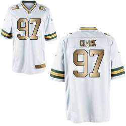 Nike Green Bay Packers #97 Kenny Clark White Gold Elite Jersey Dingwo