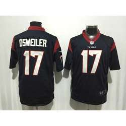 Nike Houston Texans #17 Brock Osweiler Men's Navy Blue Stitched Game Jersey