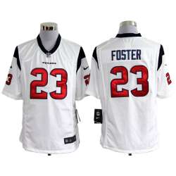 Nike Houston Texans #23 Arian Foster Game White Jerseys