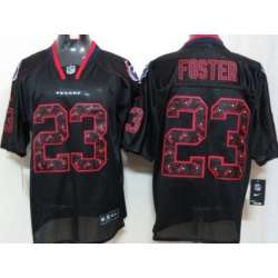 Nike Houston Texans #23 Arian Foster Lights Out Black Ornamented Elite Jerseys