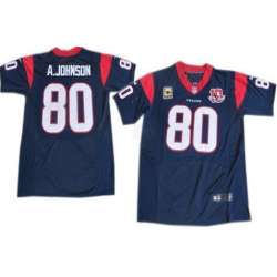 Nike Houston Texans #80 Andre Johnson Blue Elite C Patch Jerseys