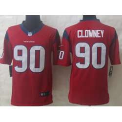 Nike Houston Texans #90 Jadeveon Clowney Red Limited Jerseys
