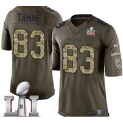 Nike Jacob Tamme Men's Green Limited Jersey #83 NFL Atlanta Falcons Super Bowl LI 51 Salute To Service