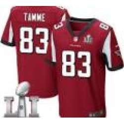 Nike Jacob Tamme Men\'s Red Elite Jersey #83 NFL Home Atlanta Falcons Super Bowl LI 51