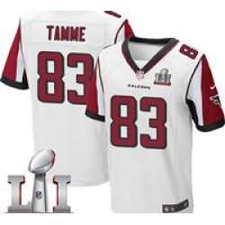 Nike Jacob Tamme Men's White Elite Jersey #83 NFL Road Atlanta Falcons Super Bowl LI 51