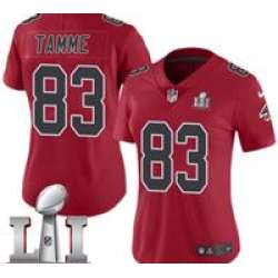 Nike Jacob Tamme Women's Red Limited Jersey #83 NFL Atlanta Falcons Super Bowl LI 51 Rush