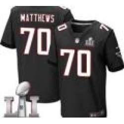 Nike Jake Matthews Men\'s Black Elite Jersey #70 NFL Alternate Atlanta Falcons Super Bowl LI 51