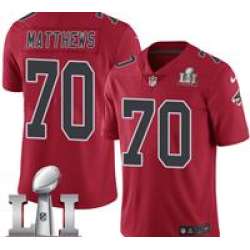 Nike Jake Matthews Youth Red Limited Jersey #70 NFL Atlanta Falcons Super Bowl LI 51 Rush