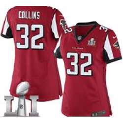 Nike Jalen Collins Women's Red Elite Jersey #32 NFL Home Atlanta Falcons Super Bowl LI 51