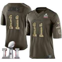 Nike Julio Jones Men's Green Limited Jersey #11 NFL Atlanta Falcons Super Bowl LI 51 Salute To Service
