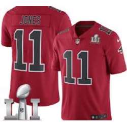 Nike Julio Jones Men\'s Red Limited Jersey #11 NFL Atlanta Falcons Super Bowl LI 51 Rush