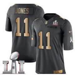 Nike Julio Jones Youth BlackGold Limited Jersey #11 NFL Atlanta Falcons Super Bowl LI 51 Salute To Service