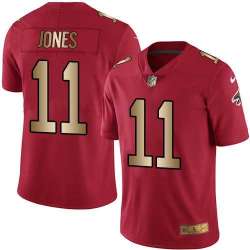 Nike Limited Atlanta Falcons #11 Julio Jones Red Gold Color Rush Jersey Dingwo