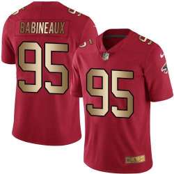 Nike Limited Atlanta Falcons #95 Jonathan Babineaux Red Gold Color Rush Jersey Dingwo