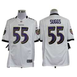 Nike Limited Baltimore Ravens #55 Terrell Suggs White Jerseys