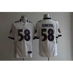 Nike Limited Baltimore Ravens #58 Elvis Dumervil White Jerseys