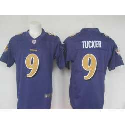 Nike Limited Baltimore Ravens #9 Justin Tucker Purple Men's 2016 Rush Stitched NFL Jersey
