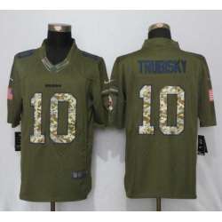 Nike Limited Chicago Bears #10 Mitchell Trubisky Green Salute To Service Jersey