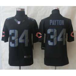 Nike Limited Chicago Bears #34 Payton Impact Black Jerseys
