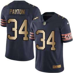 Nike Limited Chicago Bears #34 Walter Payton Navy Gold Color Rush Jersey Dingwo