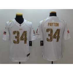 Nike Limited Chicago Bears #34 Walter Payton White Salute To Service Stitched Jersey